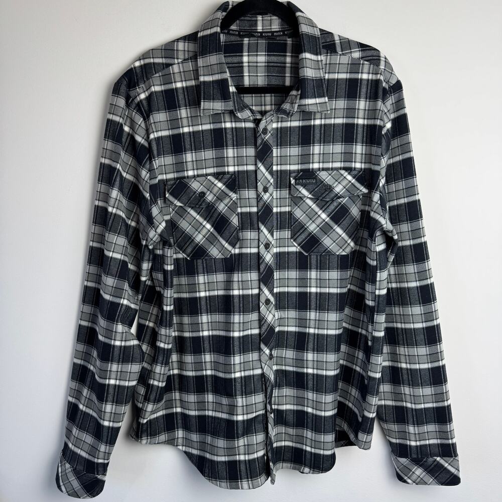 KUIU Men's Black Flannel Button Down Hunting Outdoor Shirt Size XL